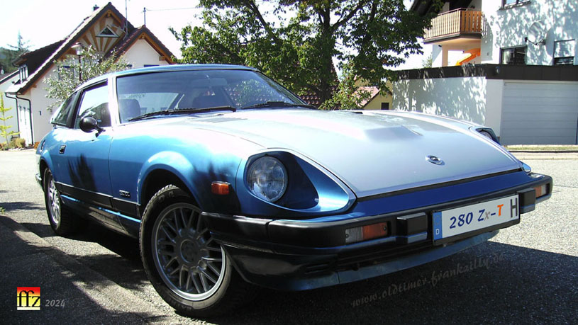 Dieses Automobil, dieser echte GT, ein echter Grand Turisme - dieser Sportwagen mit l�ngs eingebautem, bulligem Reihensechser und selbstverst�ndlich Hinterrad-Antrieb (und damals schon mit 5 Vorw�rtsg�ngen und in den USA auch mit KAT) ist Legende. Nicht nur, aber vor allem f�r US-Amerikaner. Das Internet ist mein Zeuge, schauen Sie rein ! Klicken Sie auf "Dia-Show" unterm Foto und eine ganz neue DIA-Show in Full-HD-Qualit�t beginnt / mit F11 wird aus dem PopUp ein 1920x1080 - Vollbild ... und Sie sehen m/einen in Deutschland damals, anfangs der 1980er, schon raren Nissan-DATSUN 280 Zx-T (die Modell-Variante ZX - das X steht f�r Benzineinspritzung, was damals (in Deutschland war noch kein KAT Gesetz) noch l�ngst nicht Standard war - gab's nur beim 280er, den es in der Ausf�hrung mit dem "X" nur als 2+2 gab. Einen 280 Z gab's auch, aber nur als (k�rzerer) Zweisitzer und nur mit Vergasern und nicht in Western Germany ... Bei Interesse nehmen Sie nach der Diashow bei Ihrer Suchmaschine die Such-Option "Bilder" und variieren / kombinieren Ihre Suchbegriffe aus Worten wie diesen (nissan, datsun, nissan-datsun, 240z, 260z, 280z, 2+2, 280zx, 280zx-t, 280zx-tt, 280zx turbo, ...) und Sie werden viele sagenhaft sch�ne Automobile finden. Massenweise (auch heute noch, ja man meint gar, es werden immer mehr) vor allem in den USA. Von seriennah bis total aufgemotzt, optisch wie technisch. Sogar mit dickem V8 ... Aber auch in der Schweiz habe ich schon wundersch�ne, wertvolle Fahrzeuge gesehen ...